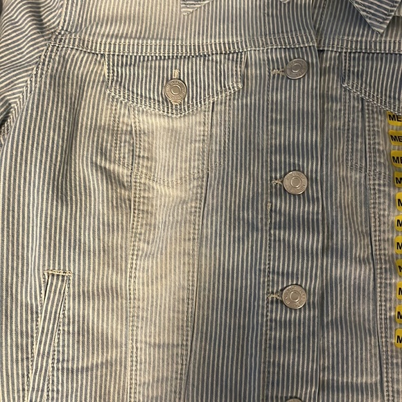 NWT blue and white striped jean jacket - Picture 3 of 6